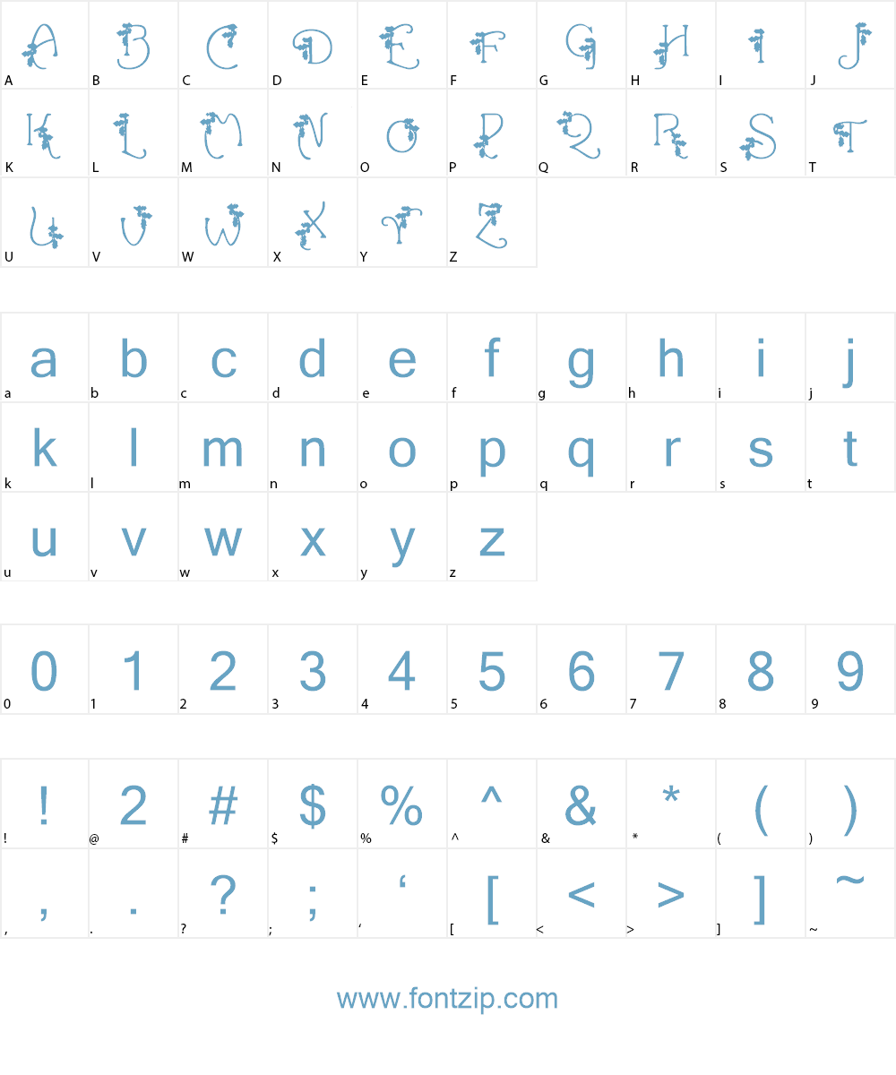 HolLeigh Caps Font Character